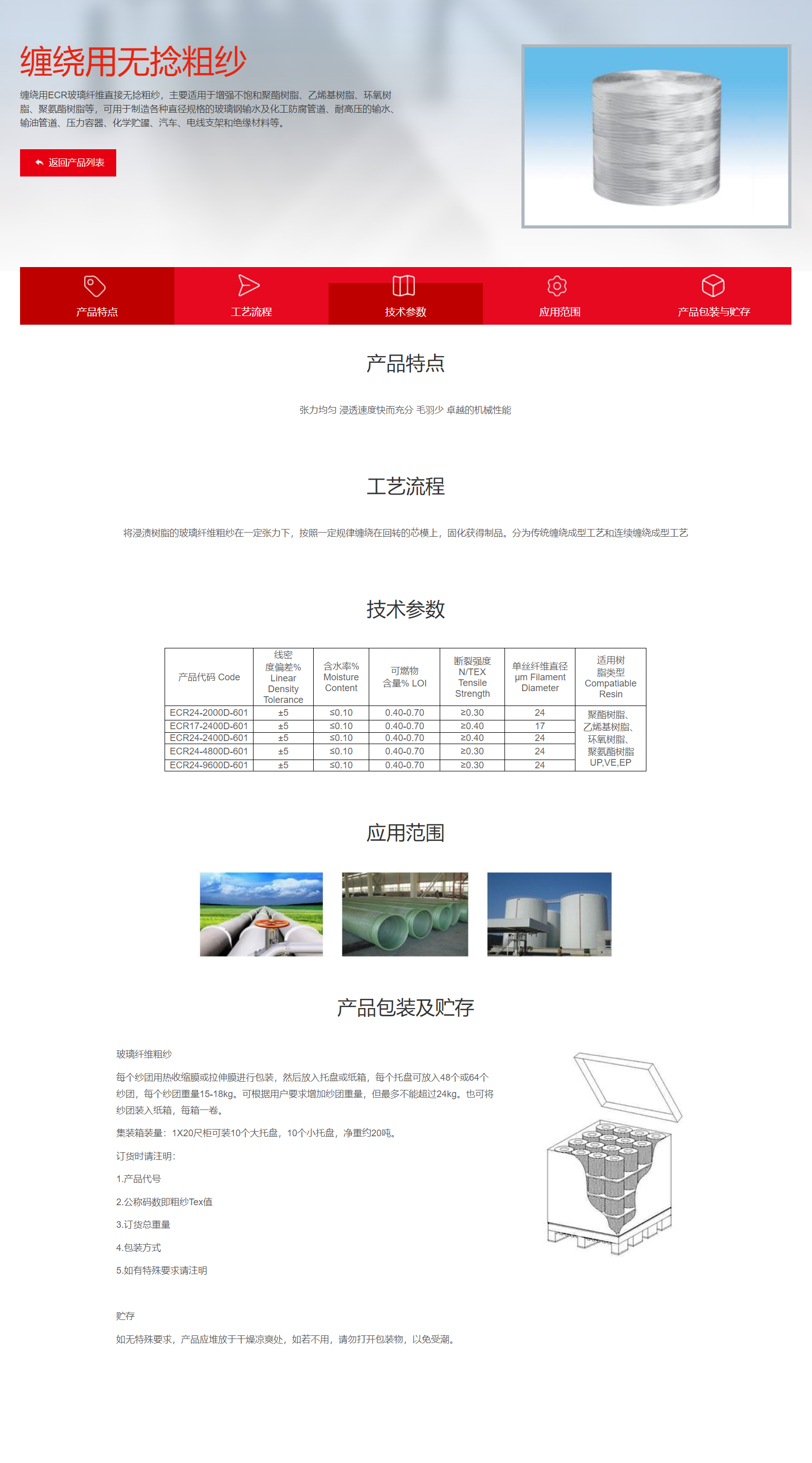 缠绕用无捻粗纱